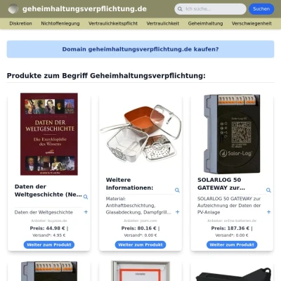 Screenshot geheimhaltungsverpflichtung.de