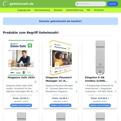 Screenshot geheimzahl.de