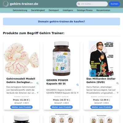 Screenshot gehirn-trainer.de