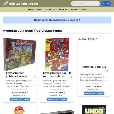 Screenshot geistesnahrung.de