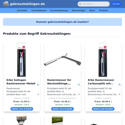 Screenshot gekreuzteklingen.de