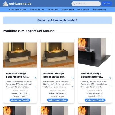 Screenshot gel-kamine.de