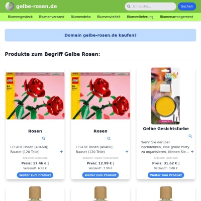 Screenshot gelbe-rosen.de