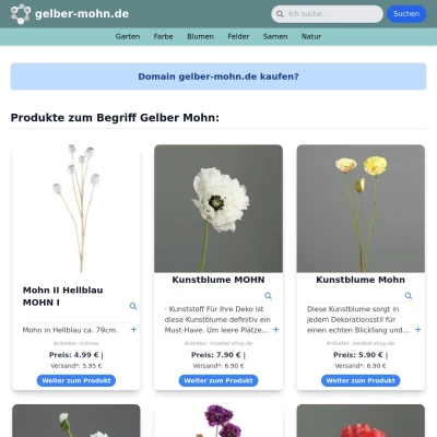 Screenshot gelber-mohn.de