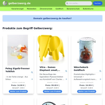 Screenshot gelberzwerg.de