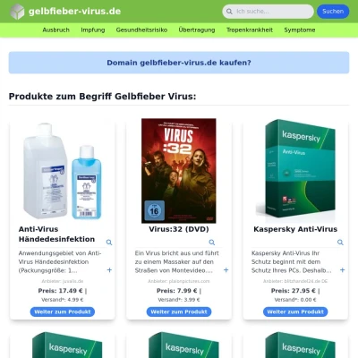 Screenshot gelbfieber-virus.de