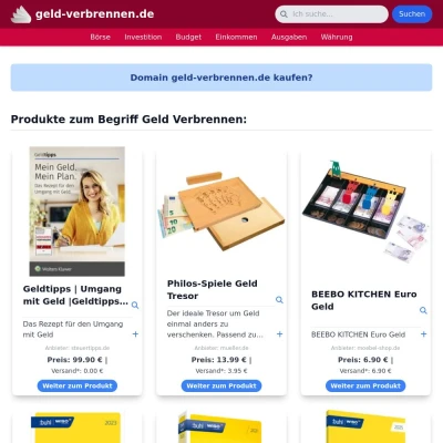 Screenshot geld-verbrennen.de