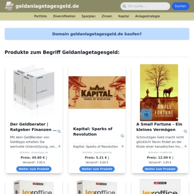 Screenshot geldanlagetagesgeld.de