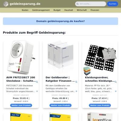 Screenshot geldeinsparung.de