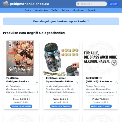 Screenshot geldgeschenke-shop.eu