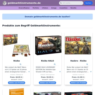 Screenshot geldmarktinstrumente.de