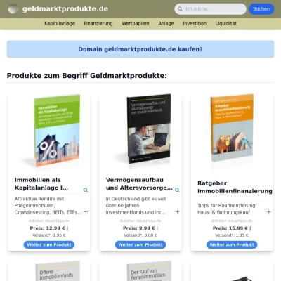 Screenshot geldmarktprodukte.de