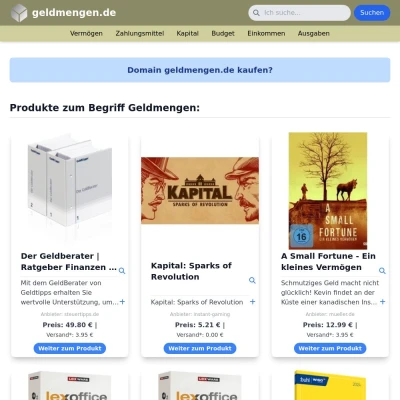 Screenshot geldmengen.de