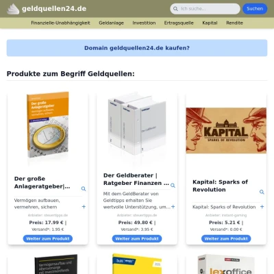 Screenshot geldquellen24.de