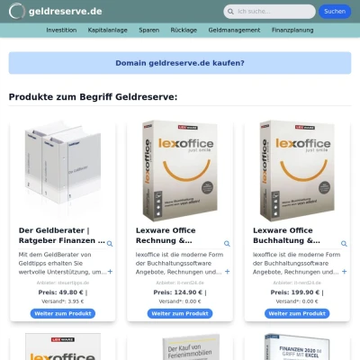 Screenshot geldreserve.de
