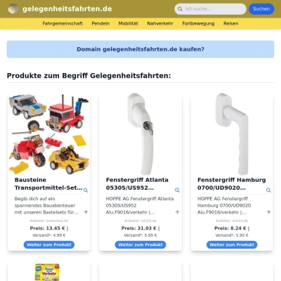 Screenshot gelegenheitsfahrten.de