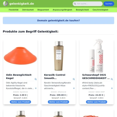 Screenshot gelenkigkeit.de