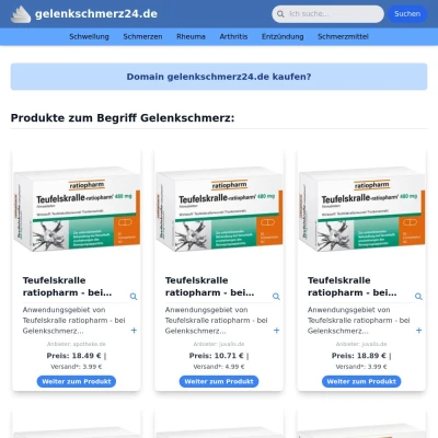 Screenshot gelenkschmerz24.de