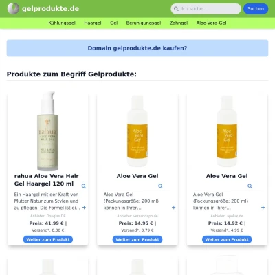 Screenshot gelprodukte.de
