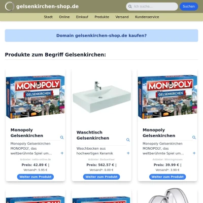 Screenshot gelsenkirchen-shop.de