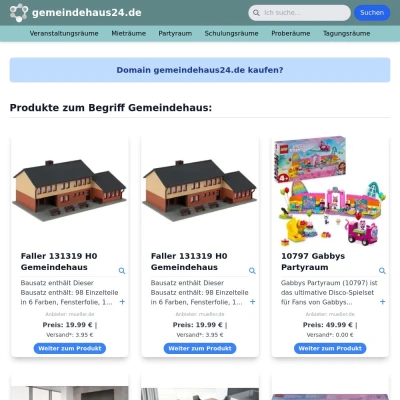 Screenshot gemeindehaus24.de