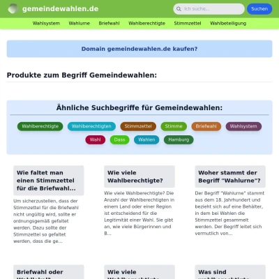 Screenshot gemeindewahlen.de