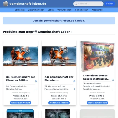 Screenshot gemeinschaft-leben.de