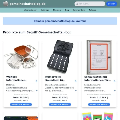 Screenshot gemeinschaftsblog.de