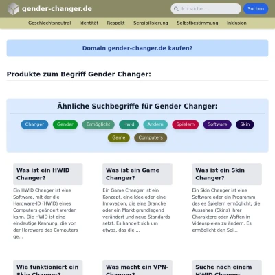 Screenshot gender-changer.de