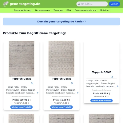 Screenshot gene-targeting.de