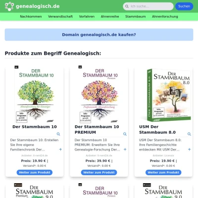 Screenshot genealogisch.de