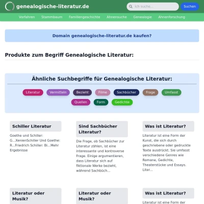 Screenshot genealogische-literatur.de