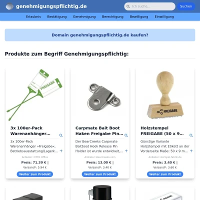 Screenshot genehmigungspflichtig.de