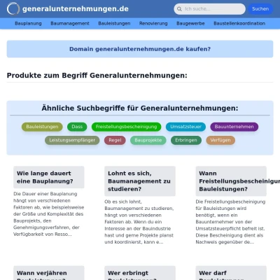 Screenshot generalunternehmungen.de