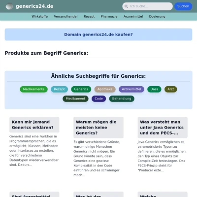 Screenshot generics24.de