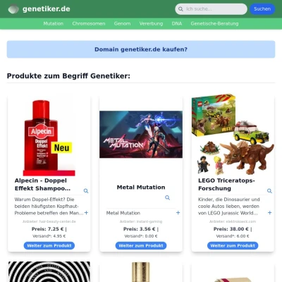 Screenshot genetiker.de