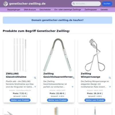 Screenshot genetischer-zwilling.de