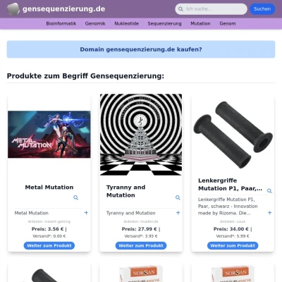 Screenshot gensequenzierung.de