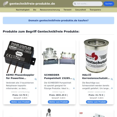 Screenshot gentechnikfreie-produkte.de