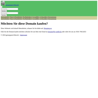 Screenshot genuegsam-leben.de