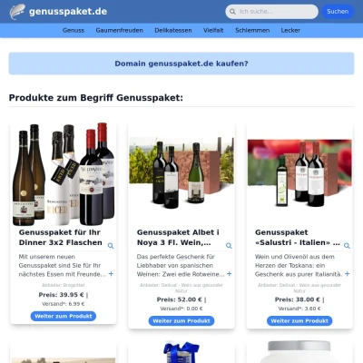 Screenshot genusspaket.de