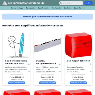 Screenshot geo-informationssysteme.de