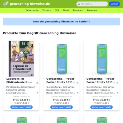 Screenshot geocaching-hinweise.de