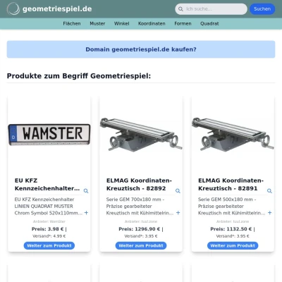 Screenshot geometriespiel.de