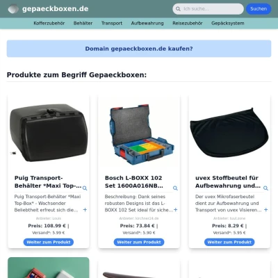 Screenshot gepaeckboxen.de