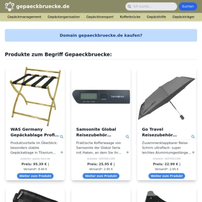 Screenshot gepaeckbruecke.de