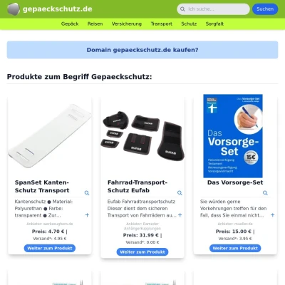 Screenshot gepaeckschutz.de