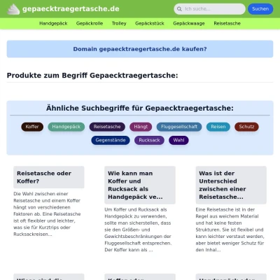 Screenshot gepaecktraegertasche.de