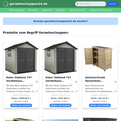 Screenshot geraeteschuppen24.de