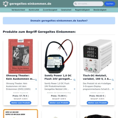 Screenshot geregeltes-einkommen.de